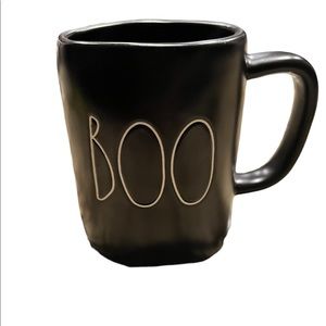 Rae Dunn Halloween Boo Black Mug w/White
Letters